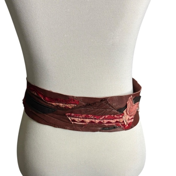 Boho Shabby Chic Leather Art To Wear Patchwork Handmade Belt - Picture 6 of 12